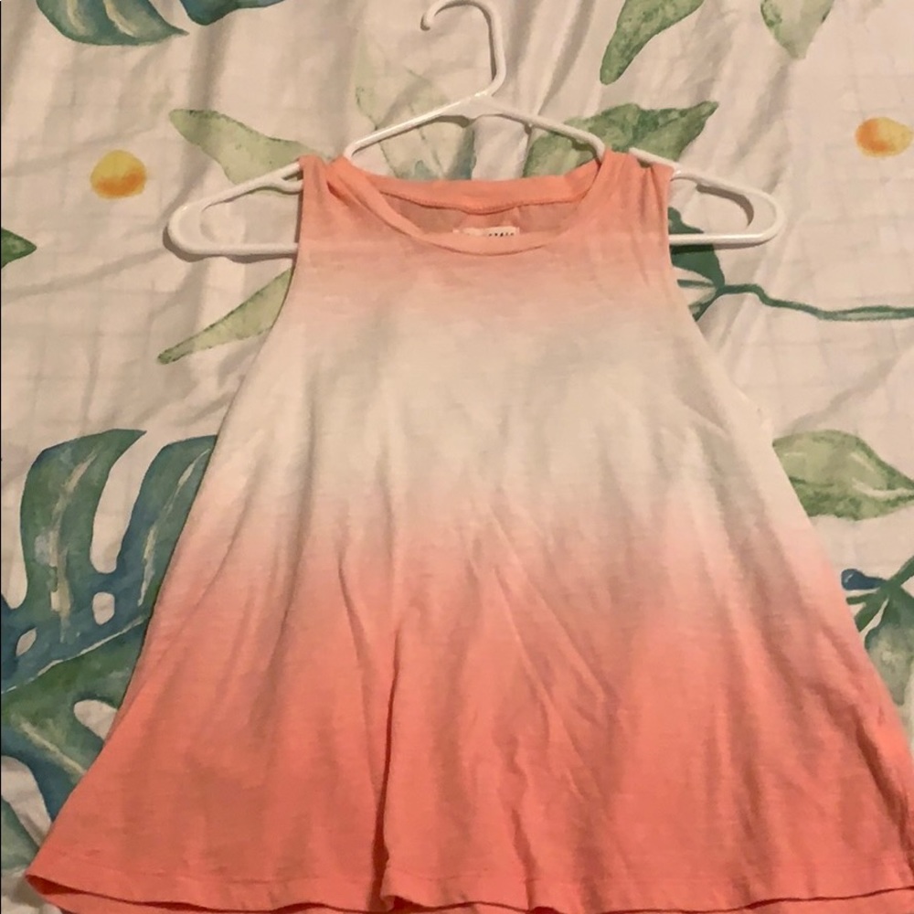 ombré tank top, pink and white